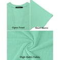 thumbnail image 6 of JGGSPWM Womens Solid Shrugs Tops Lightweight Cardigan Fall 2023 Tunic Side Split Cardigans 3/4 Sleeve Shirts Dressy Casual Outwear Green M, 6 of 7