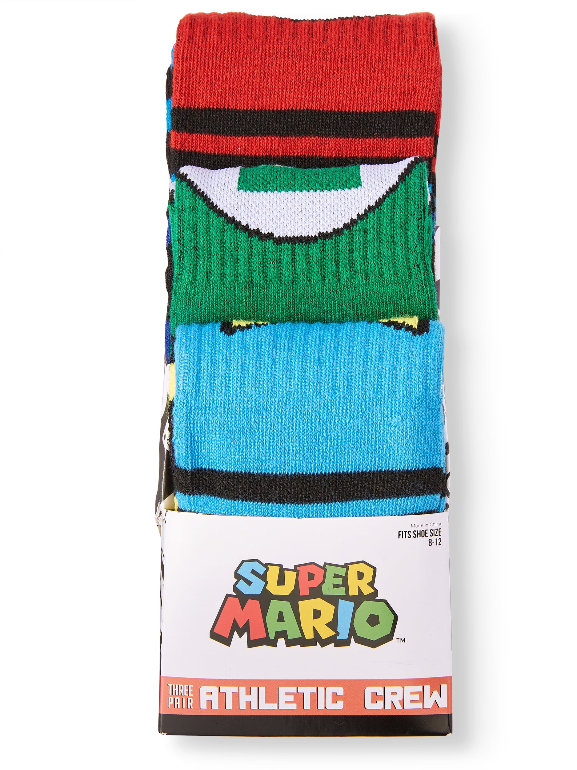 Men's Nintendo Super Mario Brothers 3-Pack Socks