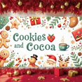thumbnail image 3 of Festive Cookies Cocoa Banner Snowflake Christmas Display Snowman Reindeer Holiday Backdrop for Christmas Party Winter Gathering Holiday Celebration, 3 of 9