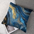 thumbnail image 7 of Acheng Gold and Blue Abstract Art Short Plush Pillowcase Set of 2 White, 7 of 7