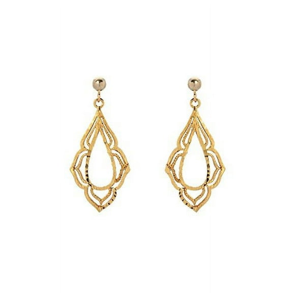 14 Karat Yellow Gold Filigree Earrings