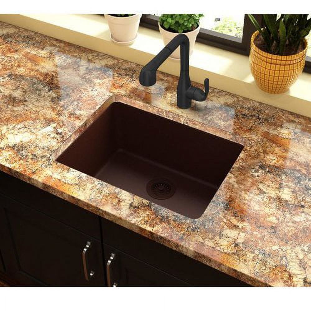Elkay ELGU2522 Gourmet 25" Single Basin Granite Composite Kitchen Sink For Undermount - image 4 of 7