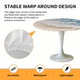thumbnail image 6 of Summer Beach Elastic Fitted Round Table Cover Blue Ocean Waves Waterproof Outdoor Tablecloth for Holiday Party, Picnic, Patio & Dining Fits Tables Up to 36"-44", 6 of 8