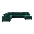 thumbnail image 2 of Modway Commix 7-Piece Down Filled Overstuffed Performance Velvet Sectional Sofa in Green, 2 of 5