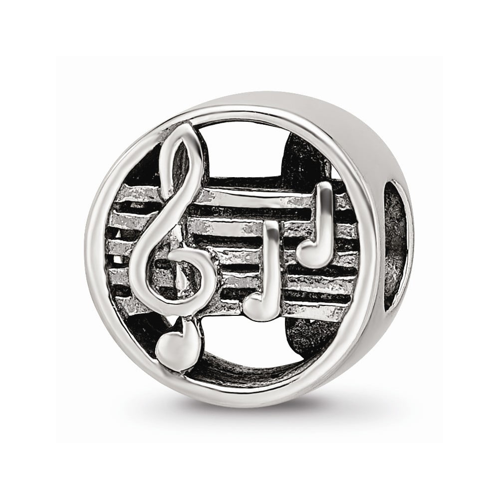 FB Jewels Solid Sterling Silver Music Staff Charm