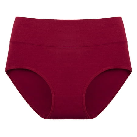 SnnmBlm Tummy Control Shapewear Panties for Women-High Waisted Body Shaper Underwear Seamless Shapewear Panty Girdle Wine S