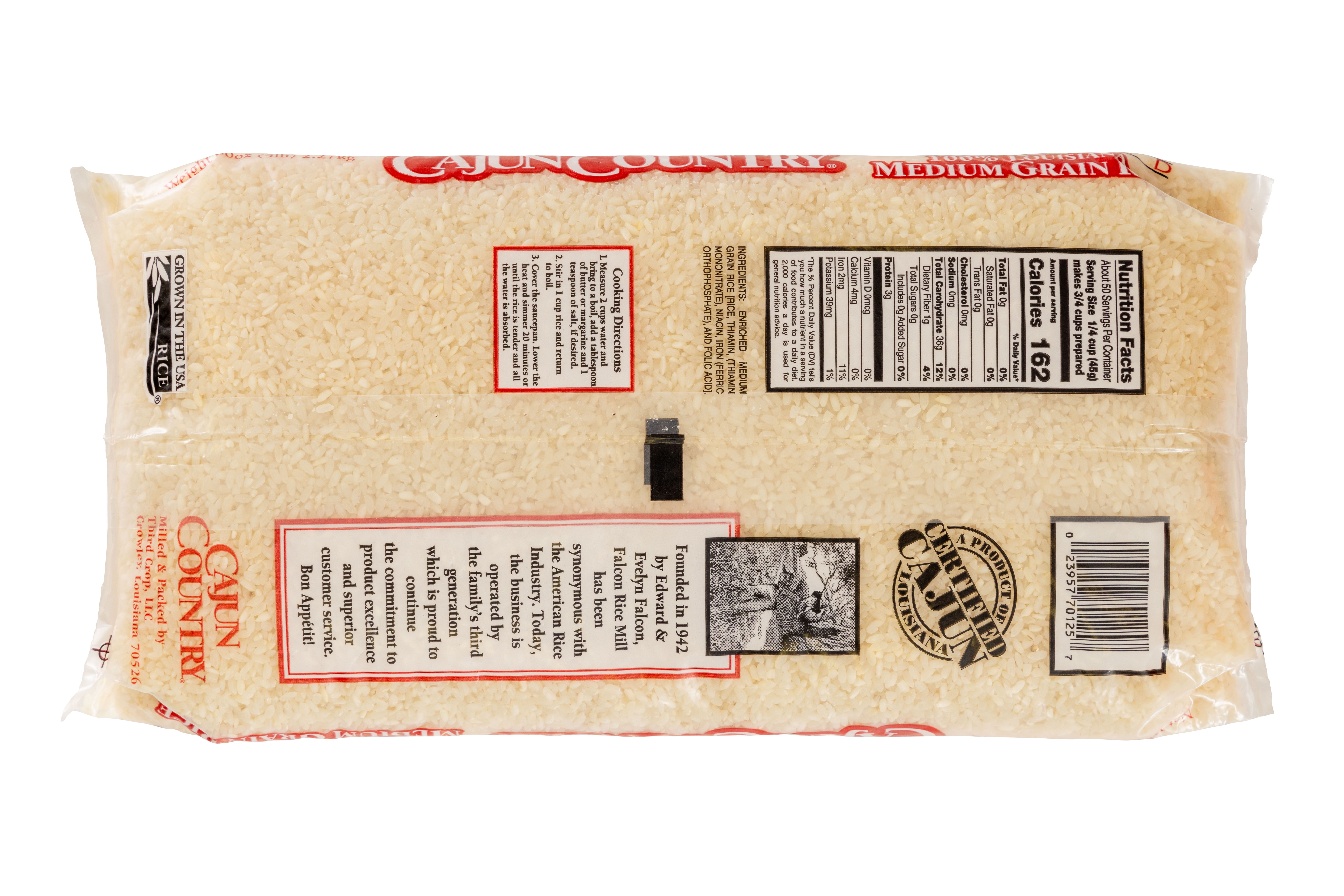 (2 pack) Cajun Country Enriched Medium Grain Rice - 5lb