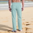 thumbnail image 5 of Men's Loose Fit Multi-Pocket Joggers, Trousers, Sweatpants, Elastic Waist Drawstring Straight Leg, Breathable Lightweight Yoga Pants for Gym Workout Casual Daily, | AESTIVO,Mint Green 4XL, 5 of 8