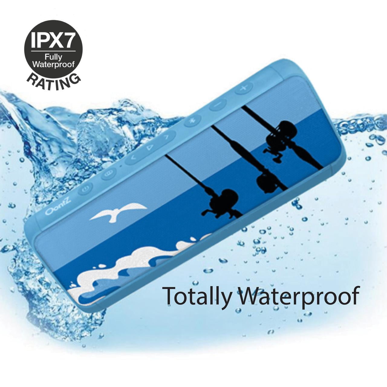 OontZ Angle 3 Pro Boat Waterproof Portable Bluetooth Speaker, H2O Blue