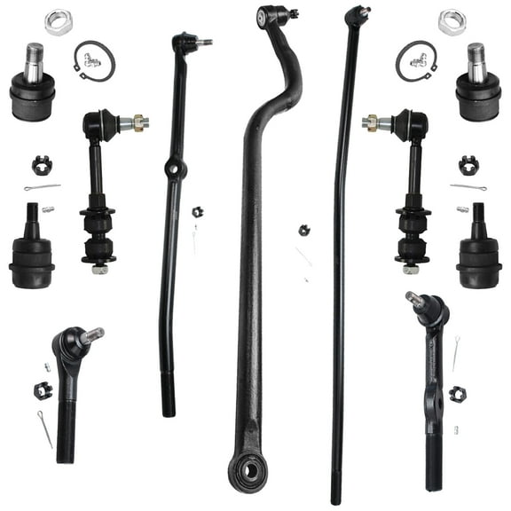 Detroit Axle - 4WD Front 11pc Suspension Kit for 1995 1996 1997 Dodge Ram 1500, Inner Outer Tie Rods Upper & Lower Ball Joints Track Bar Sway Bar Links Replacement [7500LB GVW with Dana 44 Axle]