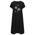 thumbnail image 4 of Robes pour Femmes 2022 Robe à Manches Courtes à Col Rond Grande Taille Robe Imprimée Décontractée Ample d'Été Midi avec Poches, 4 of 4