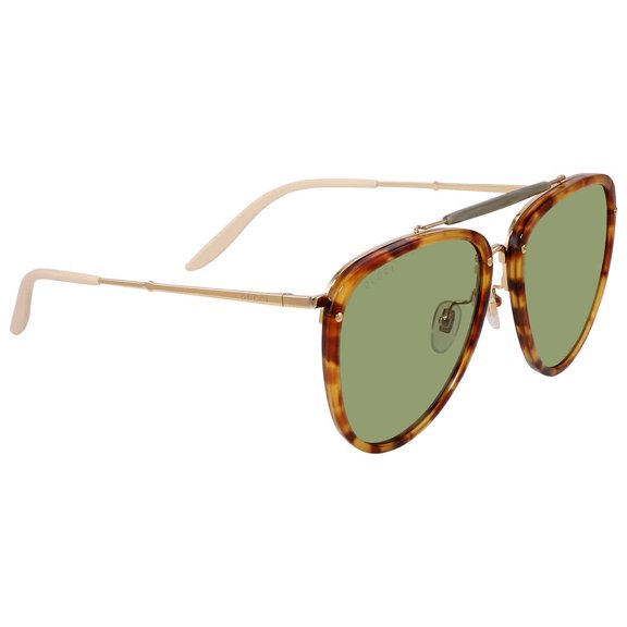 Gucci GG0672S 003 58mm Aviator Sunglasses Men's Havana/Gold
