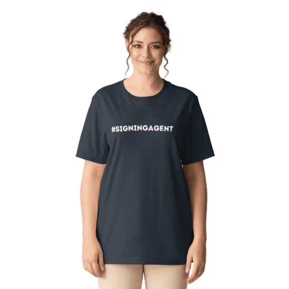 Notary Public T-Shirt – “Hashtag - SigningAgent” Notary Shirt, 100% Cotton Unisex Tee