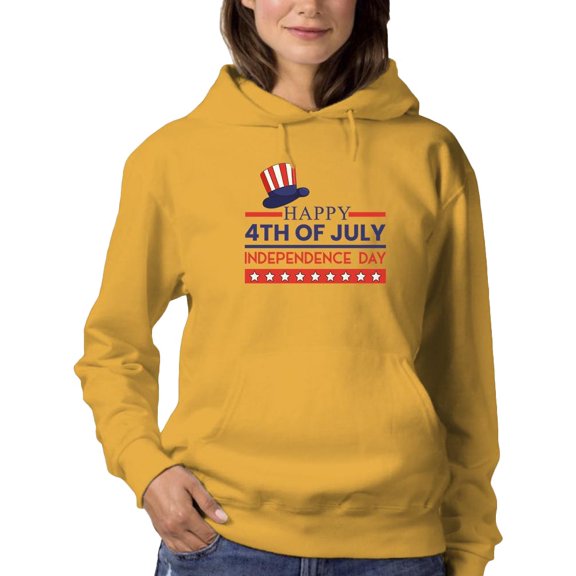 Happy Independence Day Usa Hoodie Women -Image by Shutterstock, Female Small