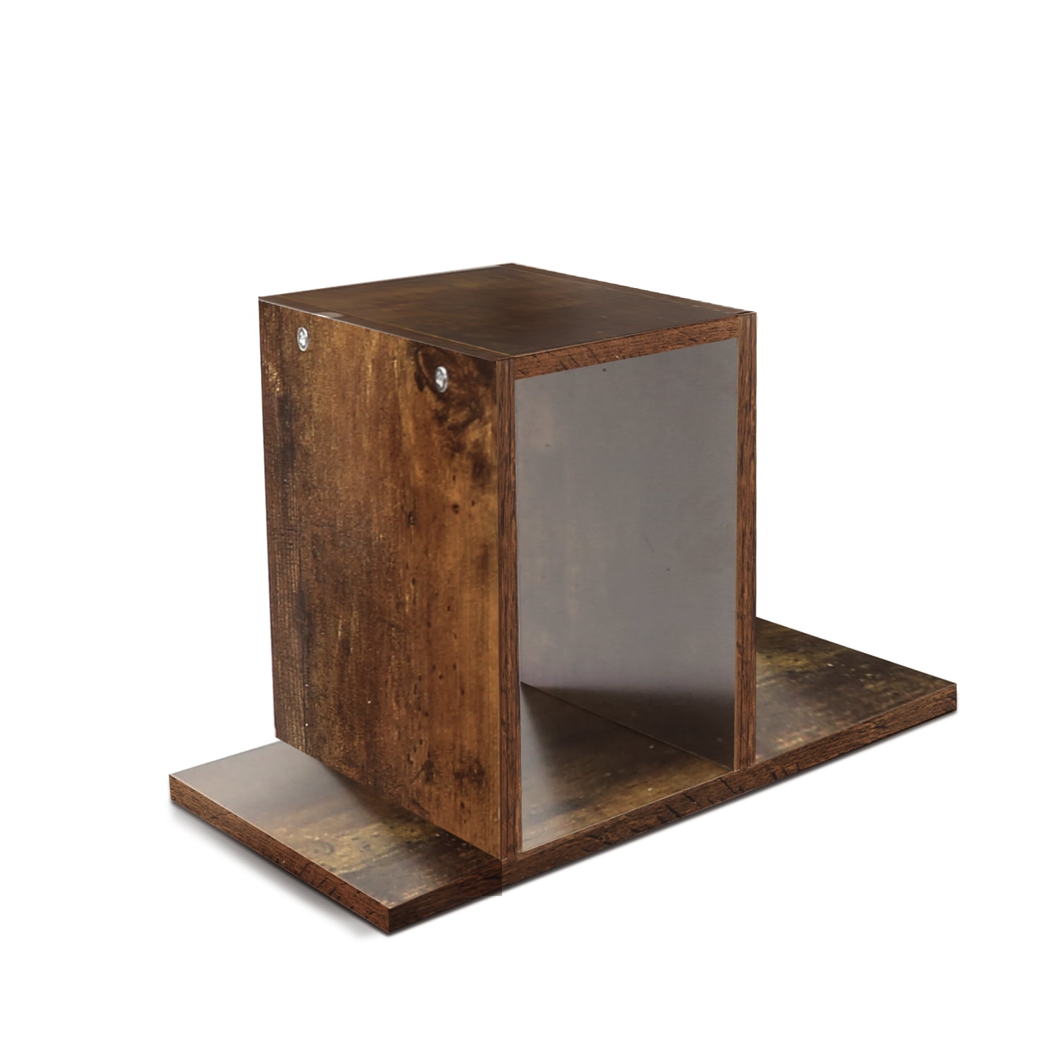 Adjustable Wood Desktop Organizer Office Storage Rack for Home Brown