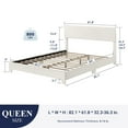 thumbnail image 6 of Sifurni Queen Size Platform Bed Fame with Upholstered Adjustable Leather Headboard, White, 6 of 6