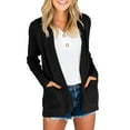 thumbnail image 2 of xiaxaixu Women Solid Color Knitted Cardigan, Long Sleeve Open Front Sweater, 2 of 7