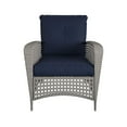 thumbnail image 4 of COSCO Outdoor Living Steel Woven Wicker Patio Lounge Chairs, 2-pack, Gray Wicker and Navy Cushion, 4 of 15
