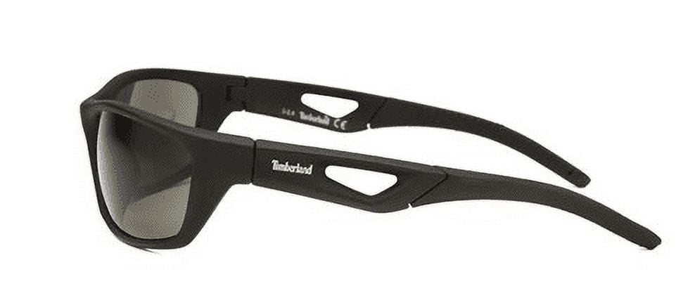 Timberland MATTE BLACK/GREEN Men's Rectangle Wrap Plastic Sunglasses