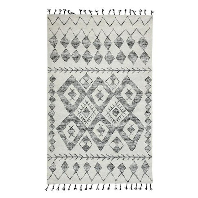 Dynamic Rugs CB8114873190 8 x 11 ft. Casablanca 4873 Rectangle Contemporary Area Rug - 190 Ivory & Black