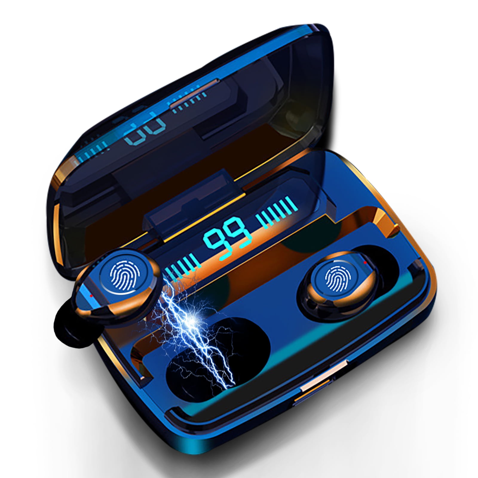 Bluetooth 5.0 Headset TWS Wireless Earphones Mini Stereo LED Display Headphones Earbuds Compatible with iPhone Samsung Android