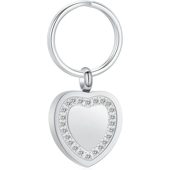 Crystal Heart Memorial Keepsake for Ashes Urn Cremation Jewelry Urn Keychain Heart Urn Keychain for Ashes