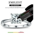thumbnail image 2 of 1.5ct Princess Cut Moissanite Rings for Women Brilliant D Color VVS1 Clarity Lab Created S925 Sterling Silver 4-Prong Moissanite Engagement Ring for Women, 2 of 9