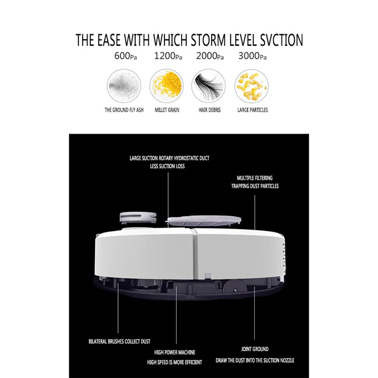 Vikakiooze Robot Vacuum And Mop Combo, 3 In 1 Robotic Vacuum Cleaner With Watertank/Dustbin/Brush, Blocked By Hair, Remote/App, Ideal For Hard Floor/Pet