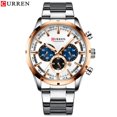 thumbnail image 1 of Reloj Curren para hombre, esfera azul, correa de acero inoxidable, fecha para hombre, relojes de negocios para hombre, relojes de pulsera impermeables de lujo para hombre Deng Xun unisex, 1 of 2