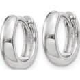 thumbnail image 3 of 14K White Gold Round Hinged Hoop Earrings (8 X 3) Made In India xy1124, 3 of 6