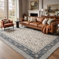 thumbnail image 3 of KUETH 6X9 Machine Washable Area Rug, Low Pile Non-Slip Backing Carpet for Living Room and Bedroom, Pet-Friendly Vintage Floral Medallion Rug, Blue, 3 of 8