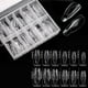 thumbnail image 1 of 120 piezas/caja de moldes reutilizables para uñas, moldes para uñas de gel UV, extensiones de uñas, puntas transparentes de cobertura completa, forma de diamante, uñas postizas, 12 tamaños, 1 of 8