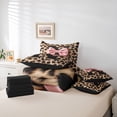 thumbnail image 6 of Erosebridal Abstract Cheetah Pattern 7pcs Bedding Comforter Set For Kids,Classic Leopard Print Letter N Monogram Queen Bedding Sets,Black Reversible, 6 of 7