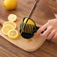 thumbnail image 4 of Ikohbadg Tomato Slicer Lemon Cutter, Multipurpose Tools for Soft Skin Fruits and Vegetables, Home Made Food & Drinks Decoration, Easy to Use Household Kitchen Tool, Black, 4 of 9