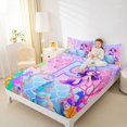 thumbnail image 4 of jejeloiu Monogrammed P Full Size Sheets,Ocean Life Mermaid Bed Sheets For Girls Teens 4pcs, 4 of 7