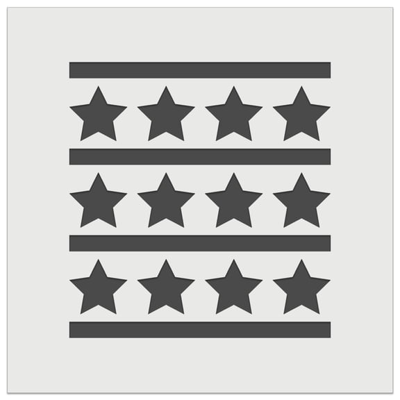 Stars and Stripes Pattern USA Patriotic DIY Cookie Wall Craft Stencil - 4.5 Inch