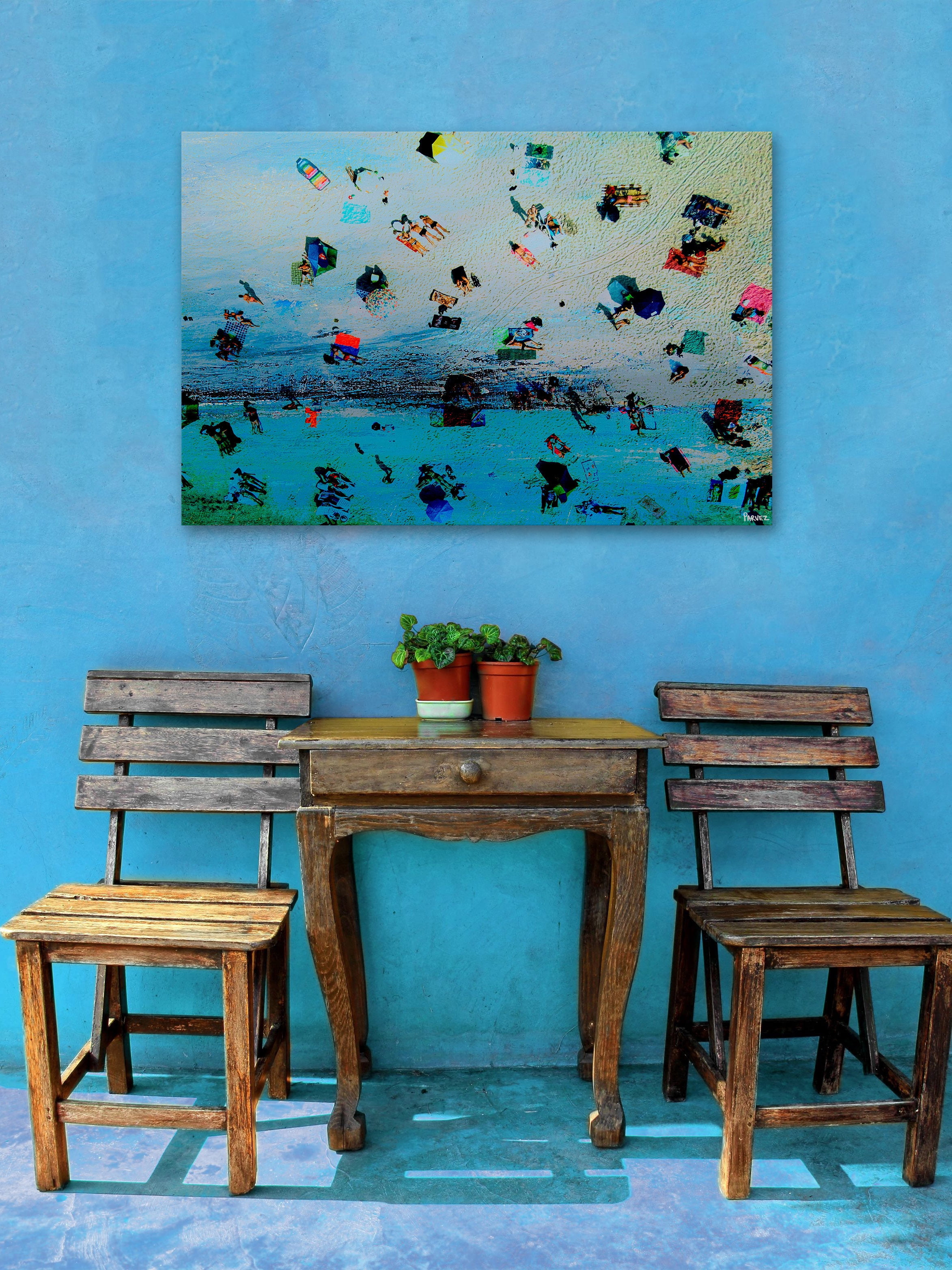 "Beach at Dusk" Painting Print on Wrapped Canvas
