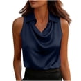 thumbnail image 2 of Amkhujs Womens Satin Tank Tops Sleeveless Cowl Neck Casual Shirts Summer Camisole Blouses Work Tops, 2 of 8