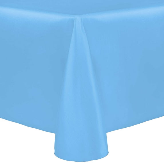 Ultimate Textile (2 Pack) Reversible Shantung Satin - Majestic 72 x 120-Inch Oval Tablecloth - for Home Dining Tables, Light Baby Blue