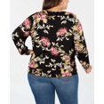 thumbnail image 3 of Style & Co. Womens Smocked Pullover Blouse, Black, Plus Size, 0X, 3 of 5