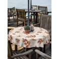thumbnail image 2 of Outdoor Table Cloth with Umbrella Hole and Zipper, Brown Botanical Fall Waterproof Round Tablecloth 54 Inch, Pastoral Maple Leaf Autumn Rustic Washable Table Cover for Outside Party Patio Picnic, 2 of 8