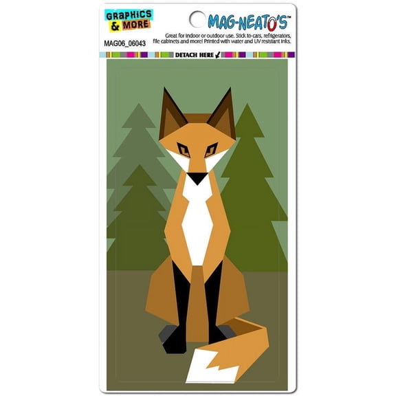 Geometric Forest Fox Automotive Car Refrigerator Locker Vinyl Magnet
