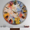 thumbnail image 3 of Designart 'Blue And Yellow Color Whirls' Large Modern Wall Clock, 3 of 4