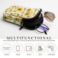 thumbnail image 5 of SEANATIVE Double Compartment Eyeglasses Case Shockproof Glasses Case Anti-Scratch Lightweight Sunglasses Pouch Portable Eyewear Storage Pouch with Zipper, Sunflower Butterfly Print, 5 of 7