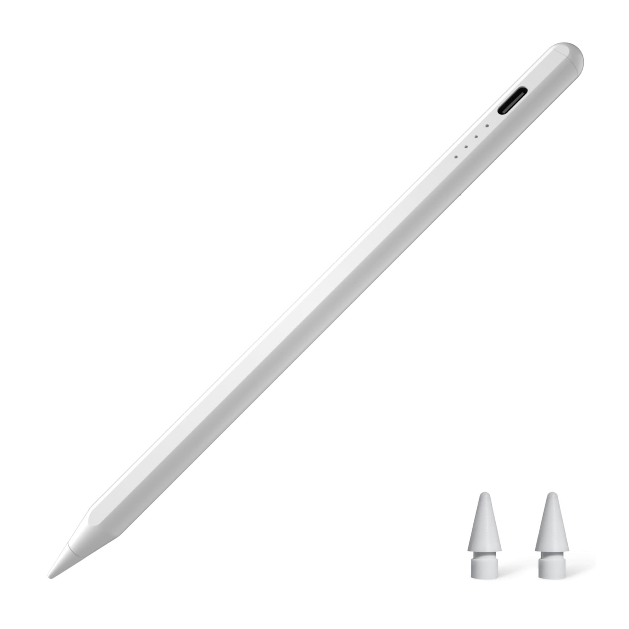 Elook White Type-C Charging Stylus Pen, Magnetic Universal Touch Screen Pencil for iPad, Samsung Galaxy Tab A9 A8 A7, iOS Android Windows