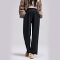 thumbnail image 6 of breaise Maternity High Waist Dress Pants Women Casual Straight Leg Business Work Pants Trendy Over The Belly Pregnancy Trousers L Black, 6 of 7