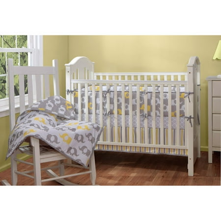 Baby Boom Modern Elephant 5pc Crib Bedding Set