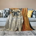 thumbnail image 2 of COMIO  French Bulldog Throw Blanket Fun Pet Pattern on Blue Background Blanket Soft Warm Cozy for Sofa Couch Bed, 2 of 6
