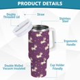 thumbnail image 4 of 40 oz Tumbler With Handle Stainless Steel Insulated Tumbler With Lid for Car Cup Holder Cartoon Unicorns and Stars, 4 of 9