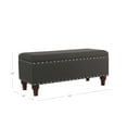 thumbnail image 4 of HomePop Large Storage Bench with Nailhead Trim, 42"W x 18"D x 18"H, Charcoal, 4 of 6